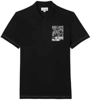 Lacoste Camisa polo masculina sazonal de manga curta com ajuste Lacoste Camisa polo masculina sazonal de manga curta com ajuste